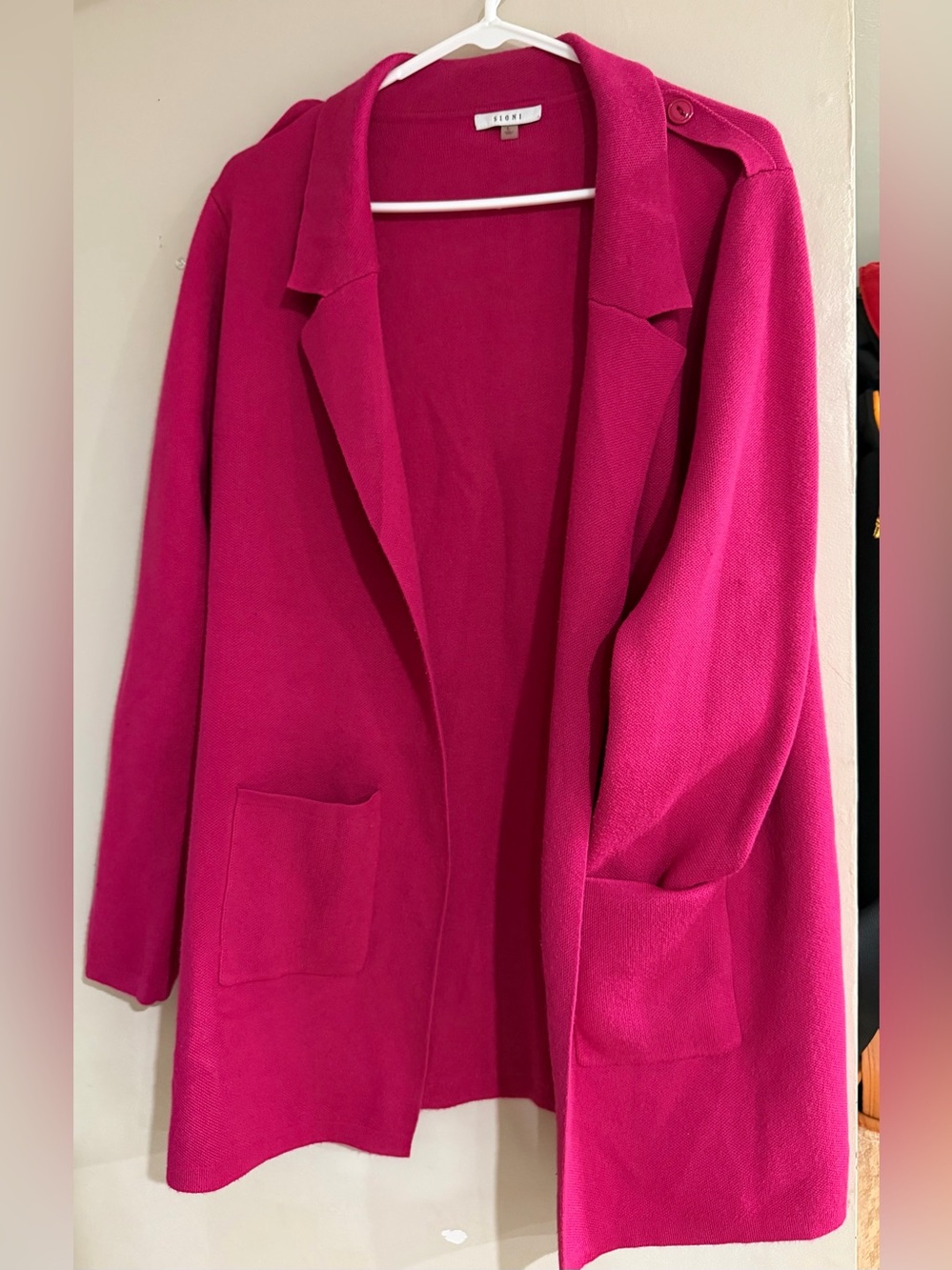 Bright Pink Open Front Women's Coatigan - SIONI